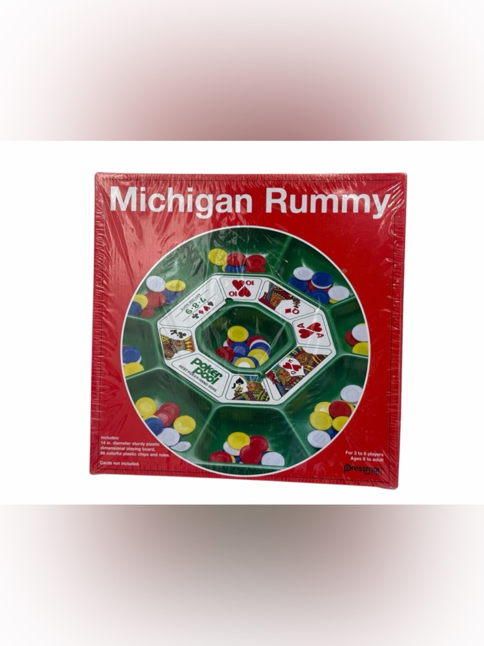 Michigan Rummy Board Game Pressman Dimensional Plastic Playing Board New Sealed.